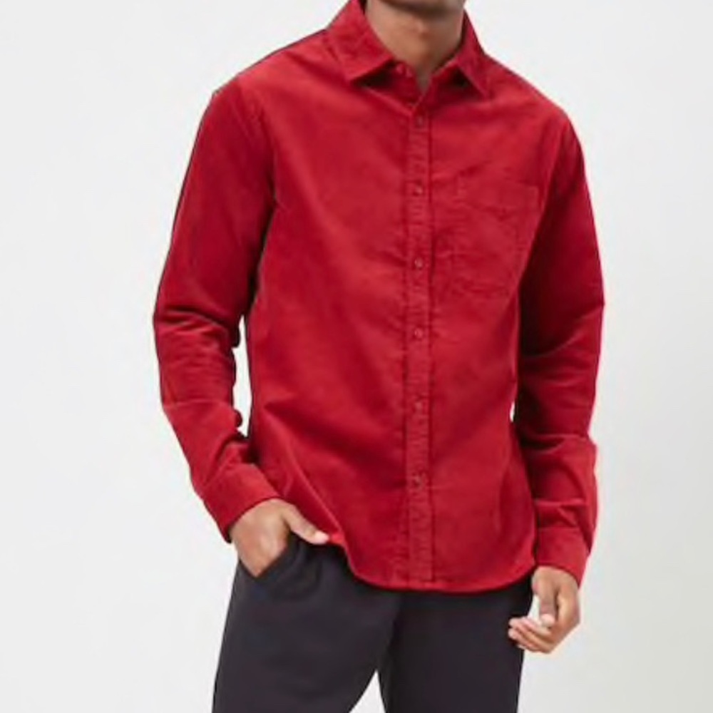Forever 21 Velvet Pocket Shirt